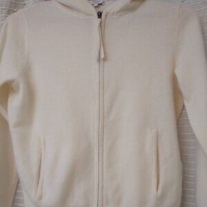 Reiss Khloe Fabric Mix Zip Cardigan with Hood XS